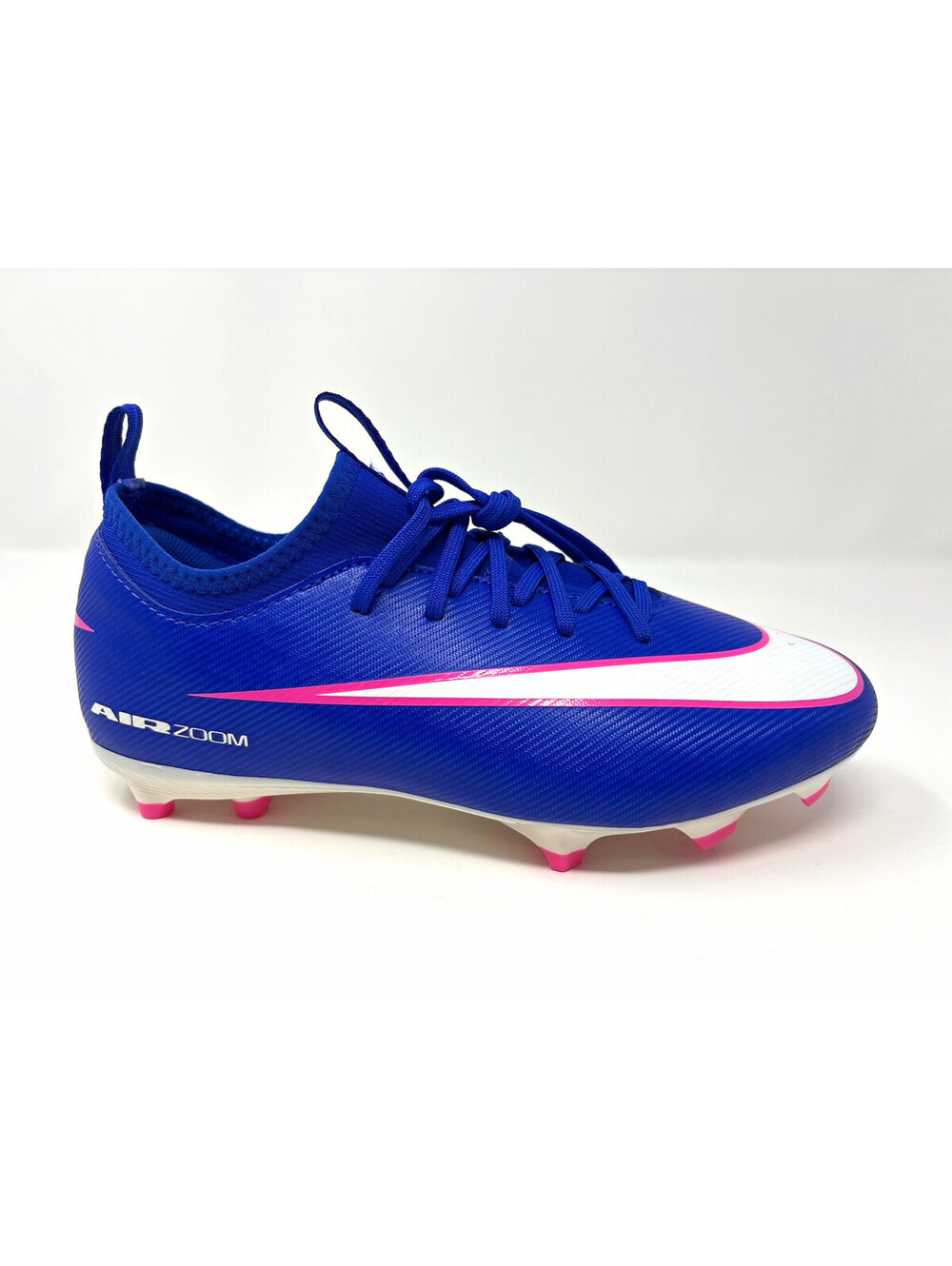 Size 5.5 Nike Mercurial Air Zoom Youth Soccer Cleats Molded Studs Blue White